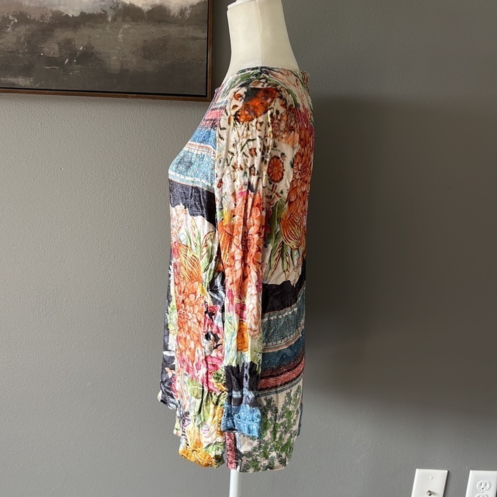 Soft Surroundings Velvet Floral Ashbury Tunic Top - Picture 6 of 13